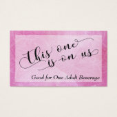 Pink Watercolor Mandala Wedding Drinks Tickets 3 (Vorderseite)