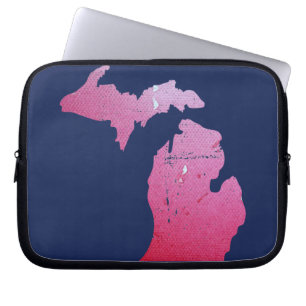 Pink Watercolor michigan Art michigander stolz Laptopschutzhülle