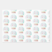 Pink Watercolor Minze Weihnachtswrapping Papier (Vorderseite)