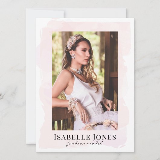 Pink Watercolor Model Actor 5 Foto Comp Card (Vorderseite)