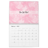 Pink Watercolor Modern Minimalistisch Kalender (Feb 2027)