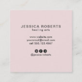 Pink Watercolor Mondphasen Quadratische Visitenkarte (Rückseite)