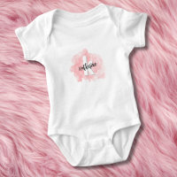 Pink Watercolor Monogram Baby Girl