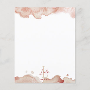 Pink Watercolor Monogram & Name Stationer