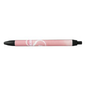 Pink Watercolor Monogram Pen Kugelschreiber (Vorderseite)