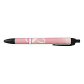 Pink Watercolor Monogram Pen Kugelschreiber (Unterseite)