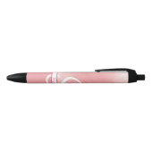 Pink Watercolor Monogram Pen Kugelschreiber (Oberseite)
