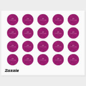 Pink Watercolor Monogram Runder Aufkleber (Blatt)