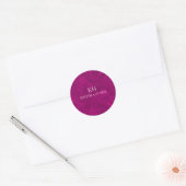 Pink Watercolor Monogram Runder Aufkleber (Umschlag)