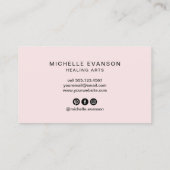 Pink Watercolor Moon Phasing Energy Healer Visitenkarte (Rückseite)