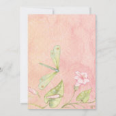 Pink Watercolor Morning Glory Baby Dusche Einladung (Rückseite)