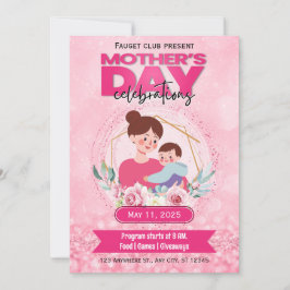Pink Watercolor Muttertag E-Einladung Einladung
