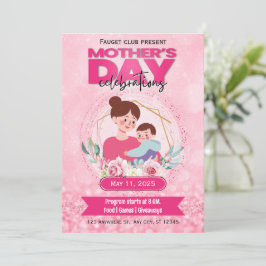 Pink Watercolor Muttertag E-Einladung Einladung