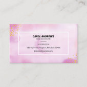 Pink Watercolor Nail Studio Nageltechniker Schönhe Visitenkarte (Vorderseite)