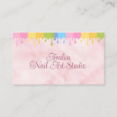 Pink Watercolor Nair Art Studio Visitenkarte (Vorderseite)