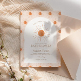 Pink Watercolor Niedlich Sun Babydusche Einladung