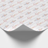 Pink Watercolor Nutcracker Weihnachtswrapping Papa Geschenkpapier (Ecke)