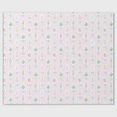 Pink Watercolor Nutcracker Weihnachtswrapping Papa Geschenkpapier (Flach)