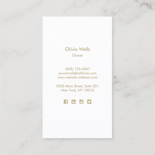 Pink Watercolor Ocean Wave Business Card Visitenkarte (Rückseite)