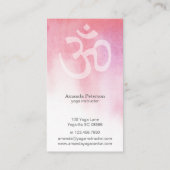 Pink Watercolor Om Yoga Instructor Visitenkarte (Rückseite)