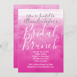 Pink Watercolor Ombre Modern Bridal Brunch Dusche Einladung