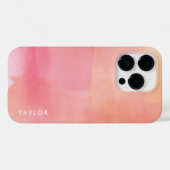 Pink Watercolor Ombre Name Case-Mate iPhone Hülle (Rückseite (Horizontal))