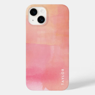 Pink Watercolor Ombre Name Case-Mate iPhone 14 Hülle