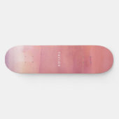 Pink Watercolor Ombre Name Skateboard (Horizontal)