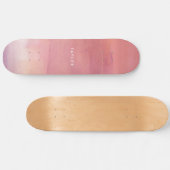 Pink Watercolor Ombre Name Skateboard (Horizontal)