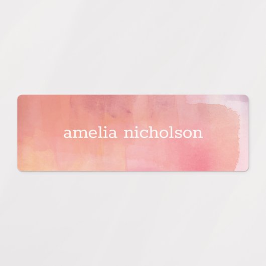 Pink Watercolor Ombre Wasserdicht Etiketten (Design 1)