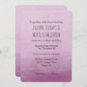 Pink Watercolor Ombre Wedding Einladung (Vorne/Hinten)