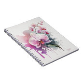 Pink Watercolor Orchid Notizblock (Rechte Seite)