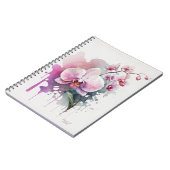 Pink Watercolor Orchid Notizblock (Linke Seite)