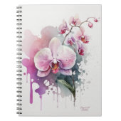 Pink Watercolor Orchid Notizblock (Vorderseite)