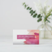 Pink Watercolor Paint Spritzer Abstrakt Visitenkarte (Stehend Vorderseite)