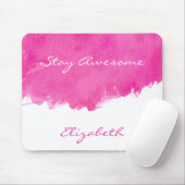 Pink Watercolor Paint Spritzer Bleibe Phantastisch Mousepad (Mit Mouse)