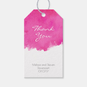 Pink Watercolor Paint Spritzer Hochzeit Vielen Dan Geschenkanhänger
