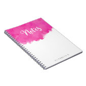 Pink Watercolor Paint Spritzer "Notes" Notizblock (Rechte Seite)