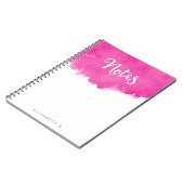 Pink Watercolor Paint Spritzer "Notes" Notizblock (Linke Seite)