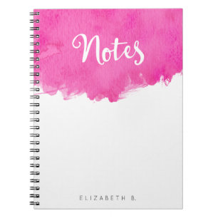 Pink Watercolor Paint Spritzer "Notes" Notizblock