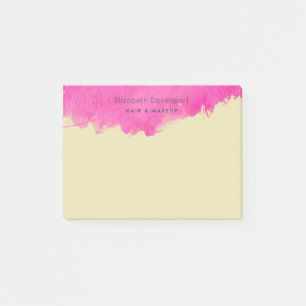Pink Watercolor Paint Spritzer Post-it Klebezettel
