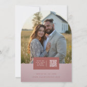 Pink Watercolor Pastel Floral Cross-Shape Wedding Einladung (Rückseite)