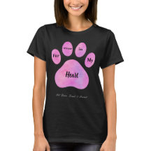 Pink Watercolor Paw Print - Niedlicher T - Shirt f