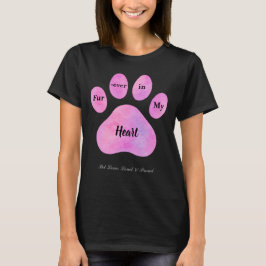 Pink Watercolor Paw Print - Niedlicher T - Shirt f