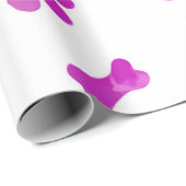 Pink Watercolor Paw Prints Birthday Geschenkpapier (Rolleneckpunkt)