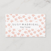 Pink Watercolor Paw Prints Muster Visitenkarte (Vorderseite)