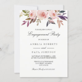Pink Watercolor Peonies Engagement Party einladen Einladung