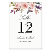 Pink Watercolor Peonies Wedding Tischnummer Cards (Rückseite)