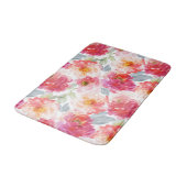 Pink Watercolor Peony Blume Pattern Badematte (Schrägansicht)