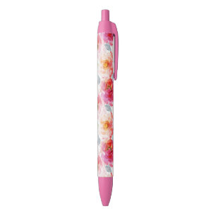 Pink Watercolor Peony Blume Pattern Kugelschreiber